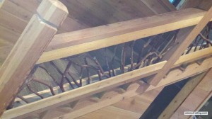 wood stair railing