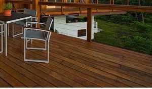 Deck Railing Idea with Forest Background