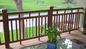 2x2 and Stock Metal Baluster Porch Handrail