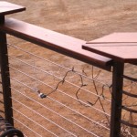 Cable Railing with Formed Corners Different Height Wood Cap