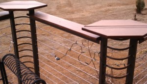 Cable Railing with Formed Corners Different Height Wood Cap