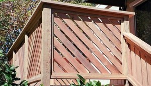 Framed Alternating Diagonal Wood Railing