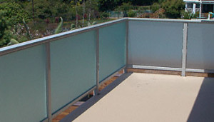 Frosted Glass Commercial Space Patio Handrails