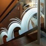 Glass Panel Railing with Etched Design