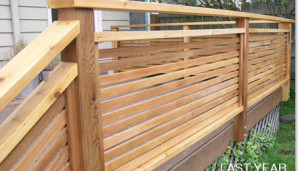 Horizontal Wood 1x2 Slate Privacy Handrail