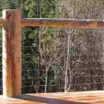 Log Railing with Chicken Wire