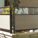 Metal Frame Railing with Glass Above Hardie Panel