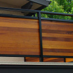 Metal Framed Horizontal Wood Privacy Rail