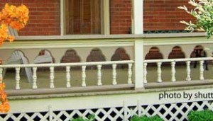 Scroll Cut Pattern Over Turned Baluster Railing