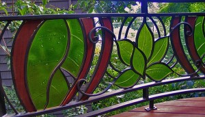 Stained Glass Wrought Iron Railing