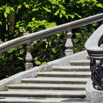 Stone Metal Stair Railing Idea