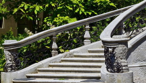 Stone Metal Stair Railing Idea