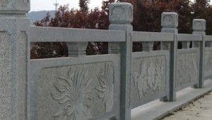 Stone Solid Guardrail with Carvings