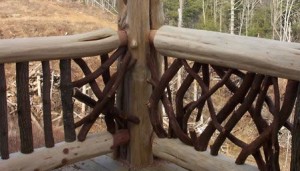 Vertical and Woven Branch Log Railing